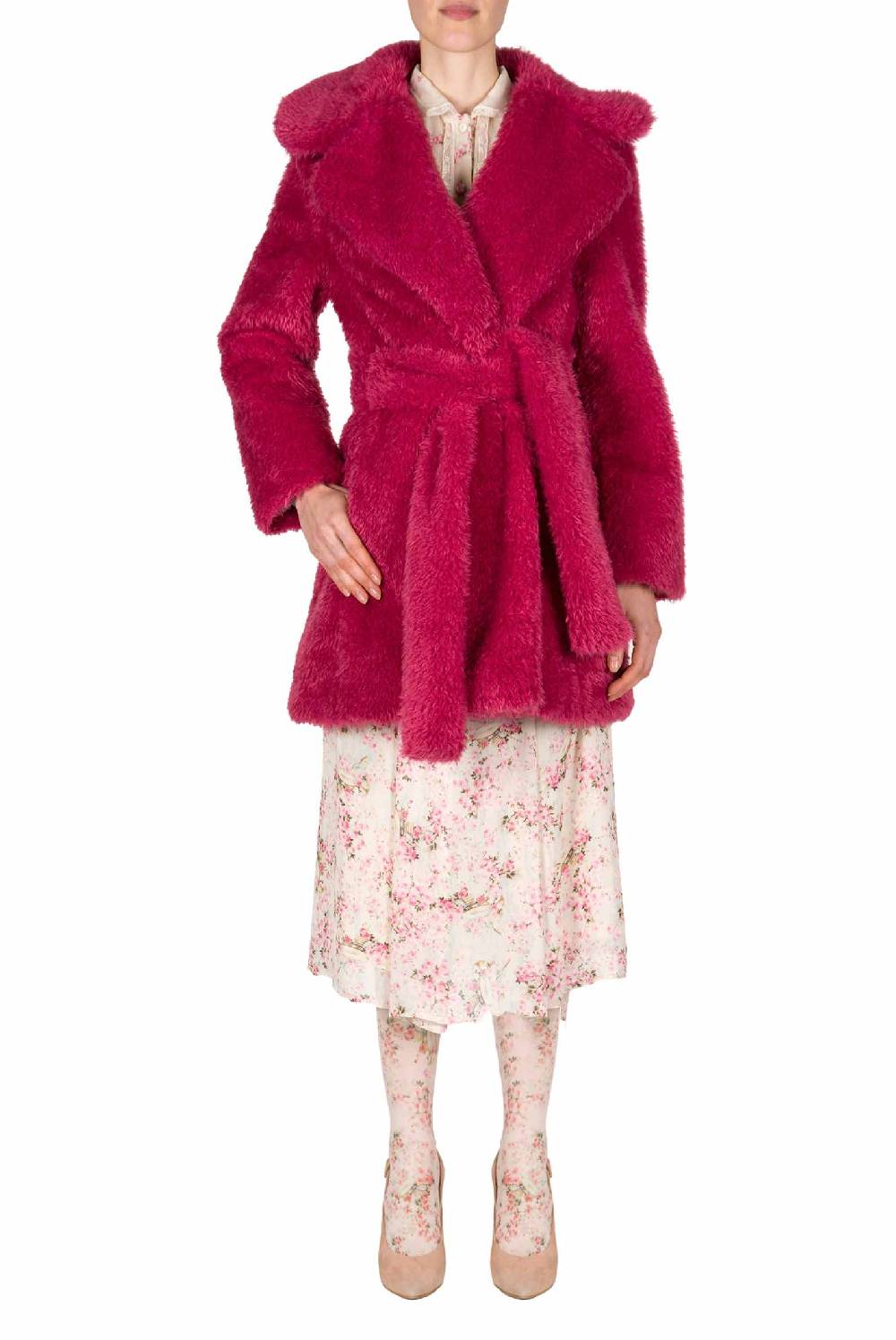 Luisa Beccaria Cappotto Di Pelliccia Fucsia