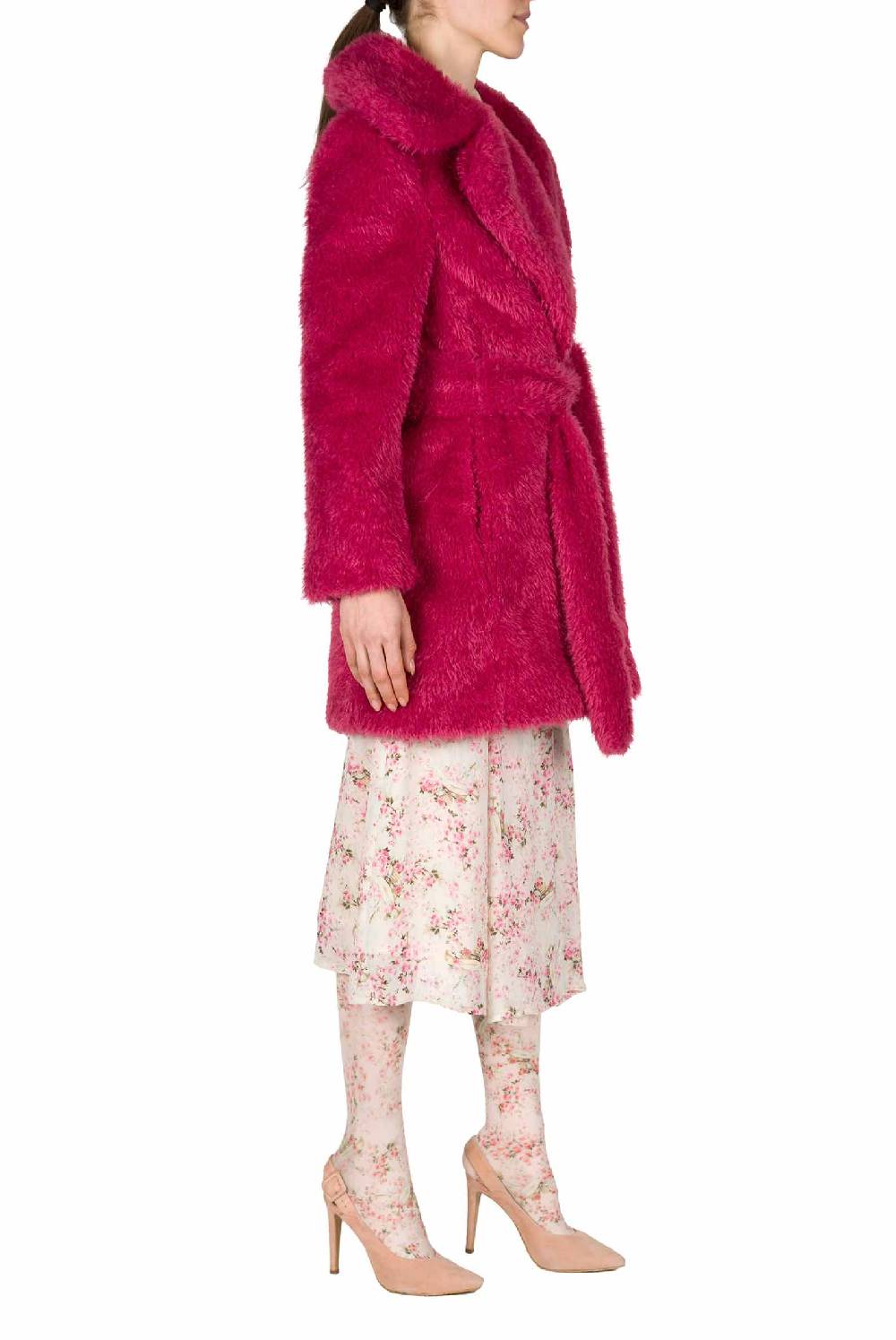 Luisa Beccaria Cappotto Di Pelliccia Fucsia