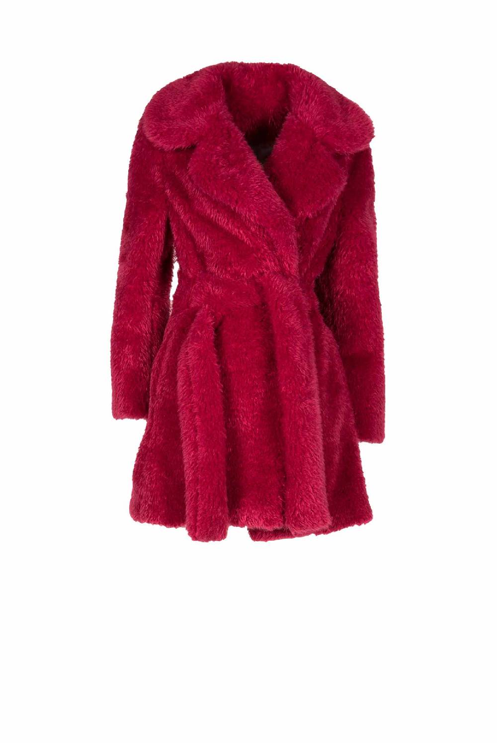 Luisa Beccaria Cappotto di pelliccia fucsia
