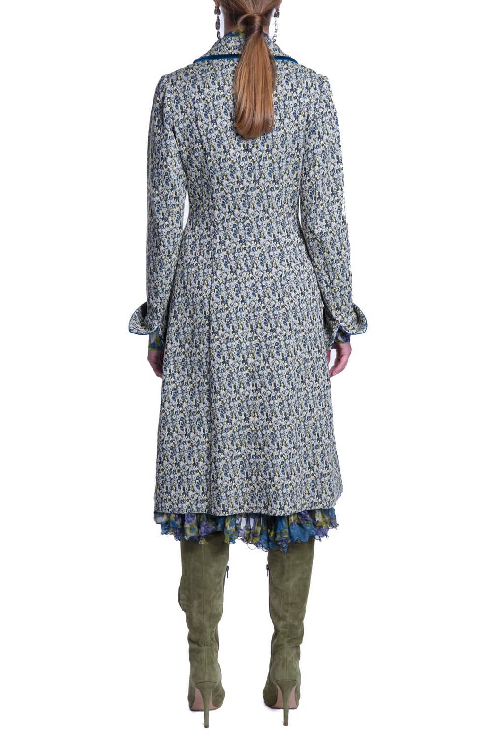 Luisa Beccaria Cappotto In Micro Jacquard Floreale