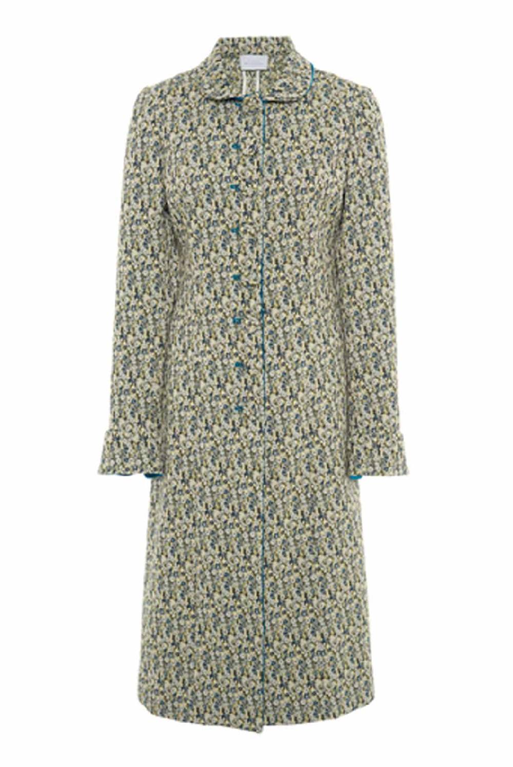 Luisa Beccaria Cappotto in micro jacquard floreale