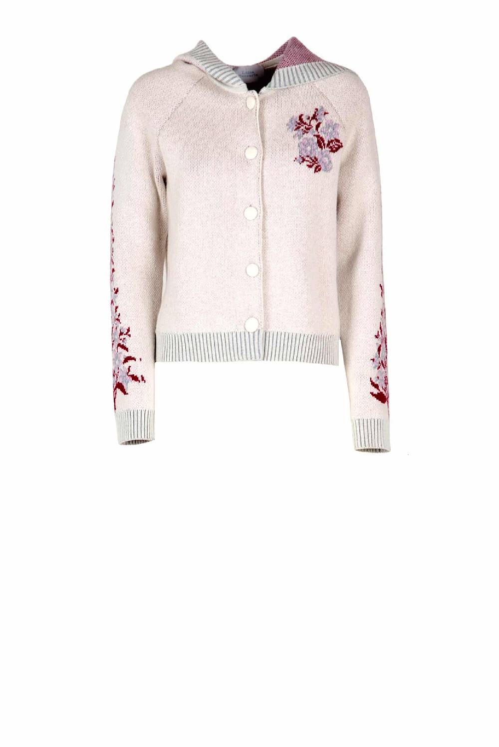 Luisa Beccaria Cardigan con cappuccio in cashmere