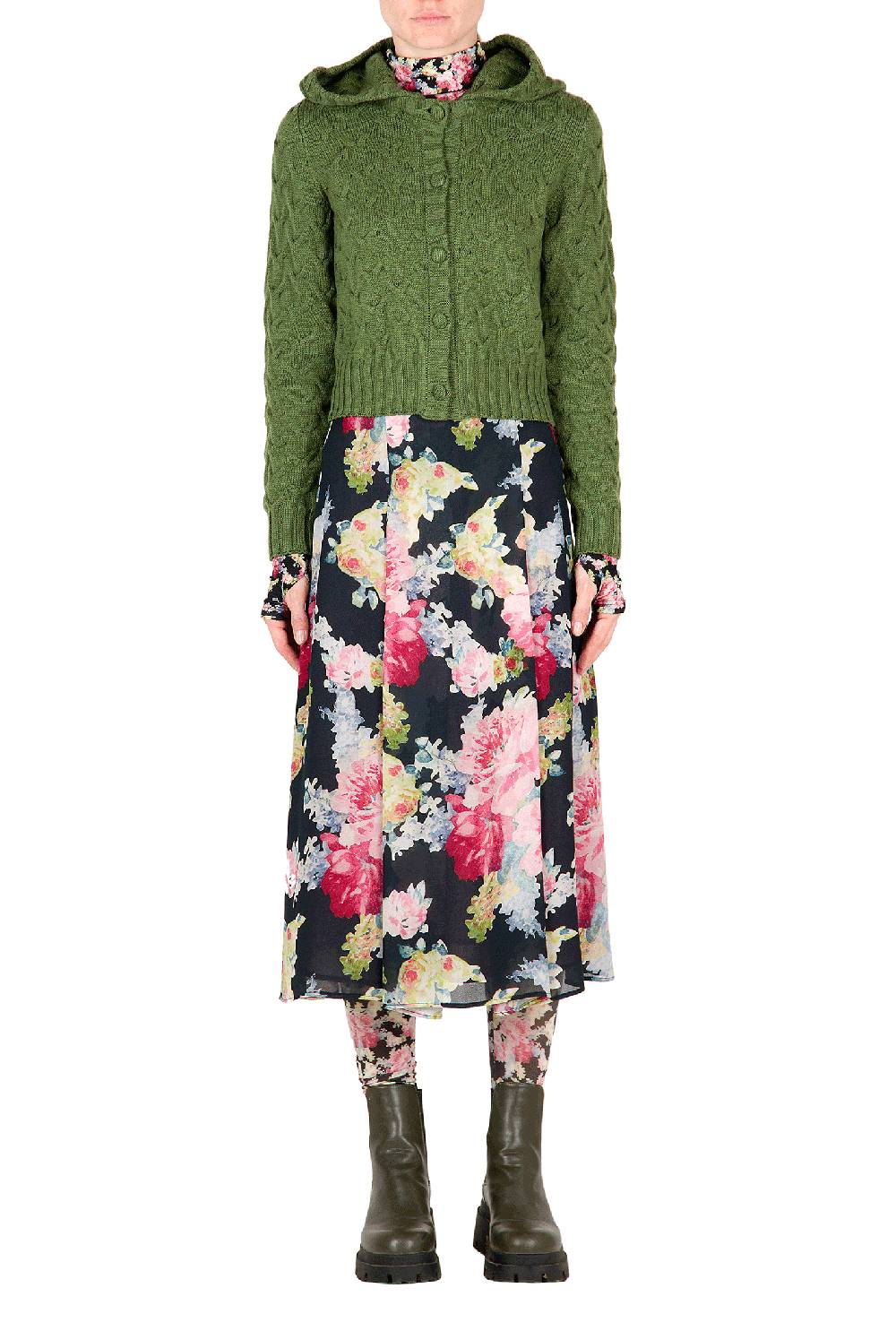 Luisa Beccaria Cardigan In Lana A Trecce