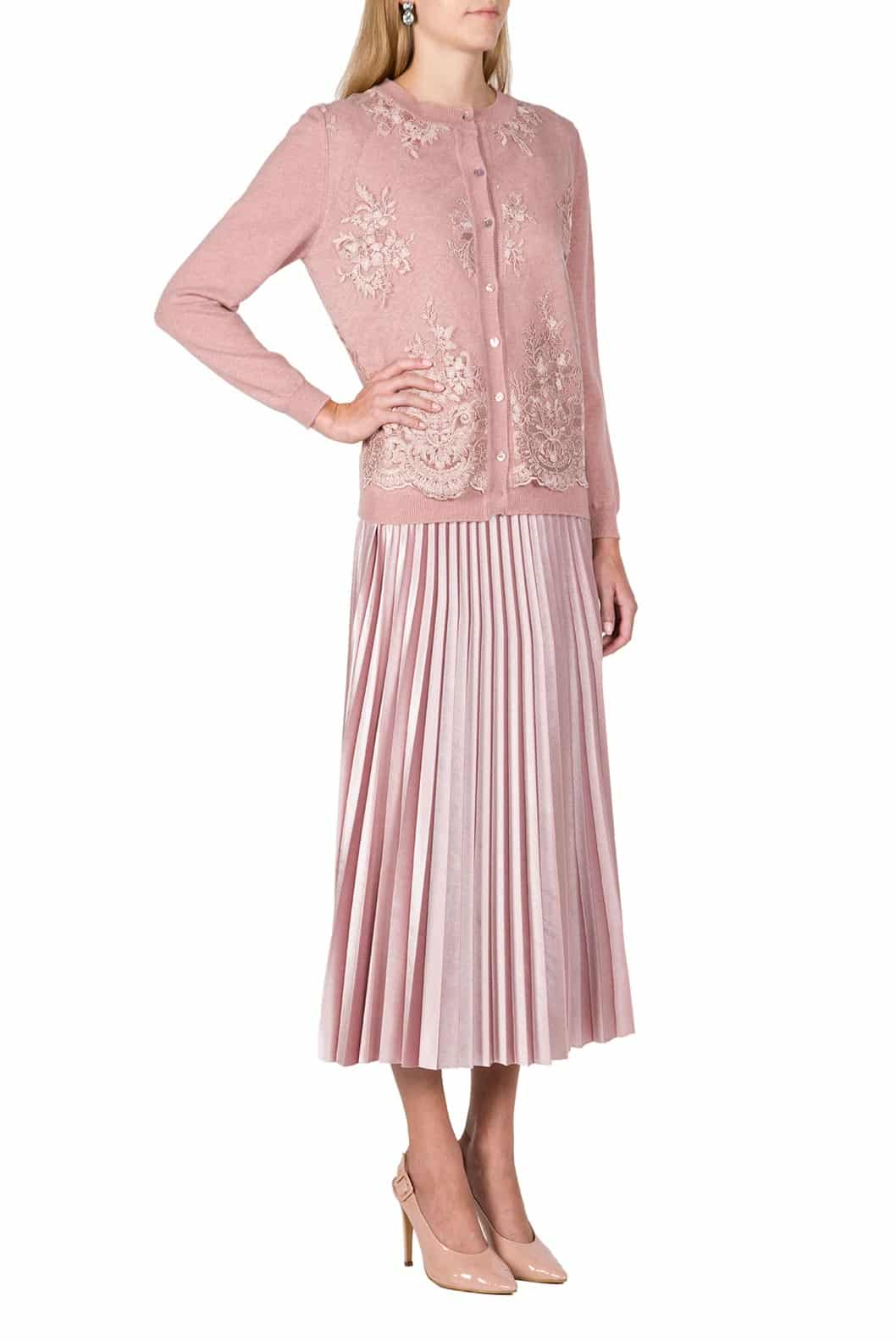 Luisa Beccaria Cardigan In Lana Ricamato