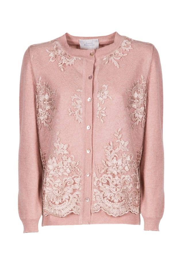 Luisa Beccaria Cardigan in lana ricamato