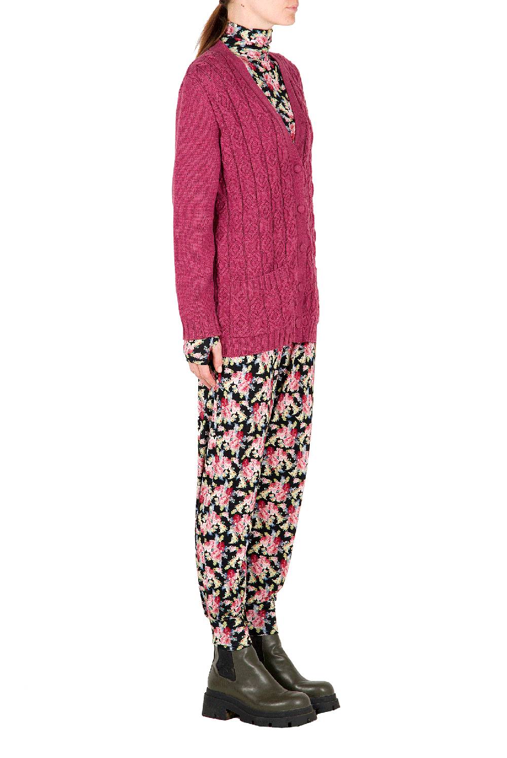 Luisa Beccaria Cardigan In Lana Ritorto