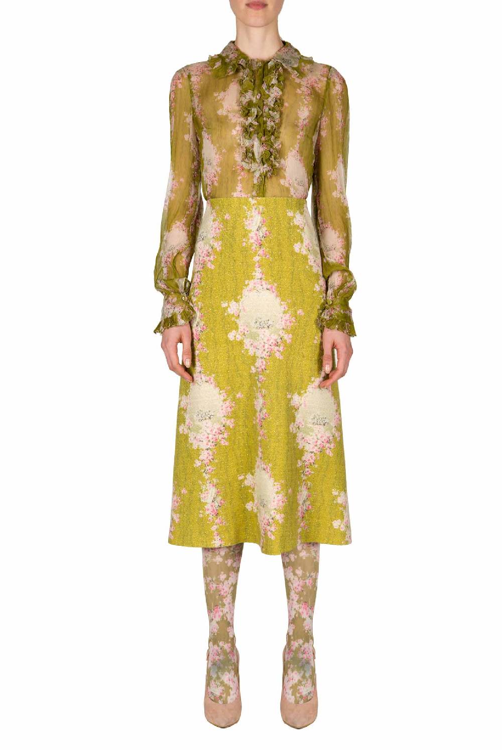 Luisa Beccaria Cerchio Di Lana Di Rose Gonna