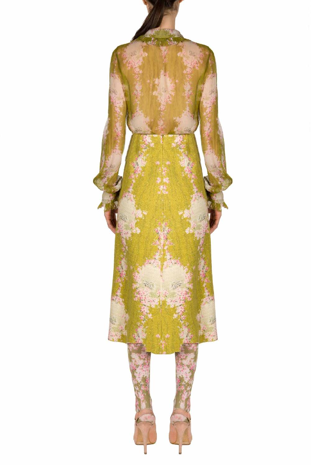 Luisa Beccaria Cerchio Di Lana Di Rose Gonna