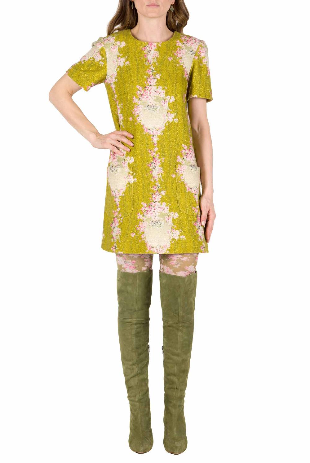 Luisa Beccaria Cerchio Di Lana Di Rose Vestito