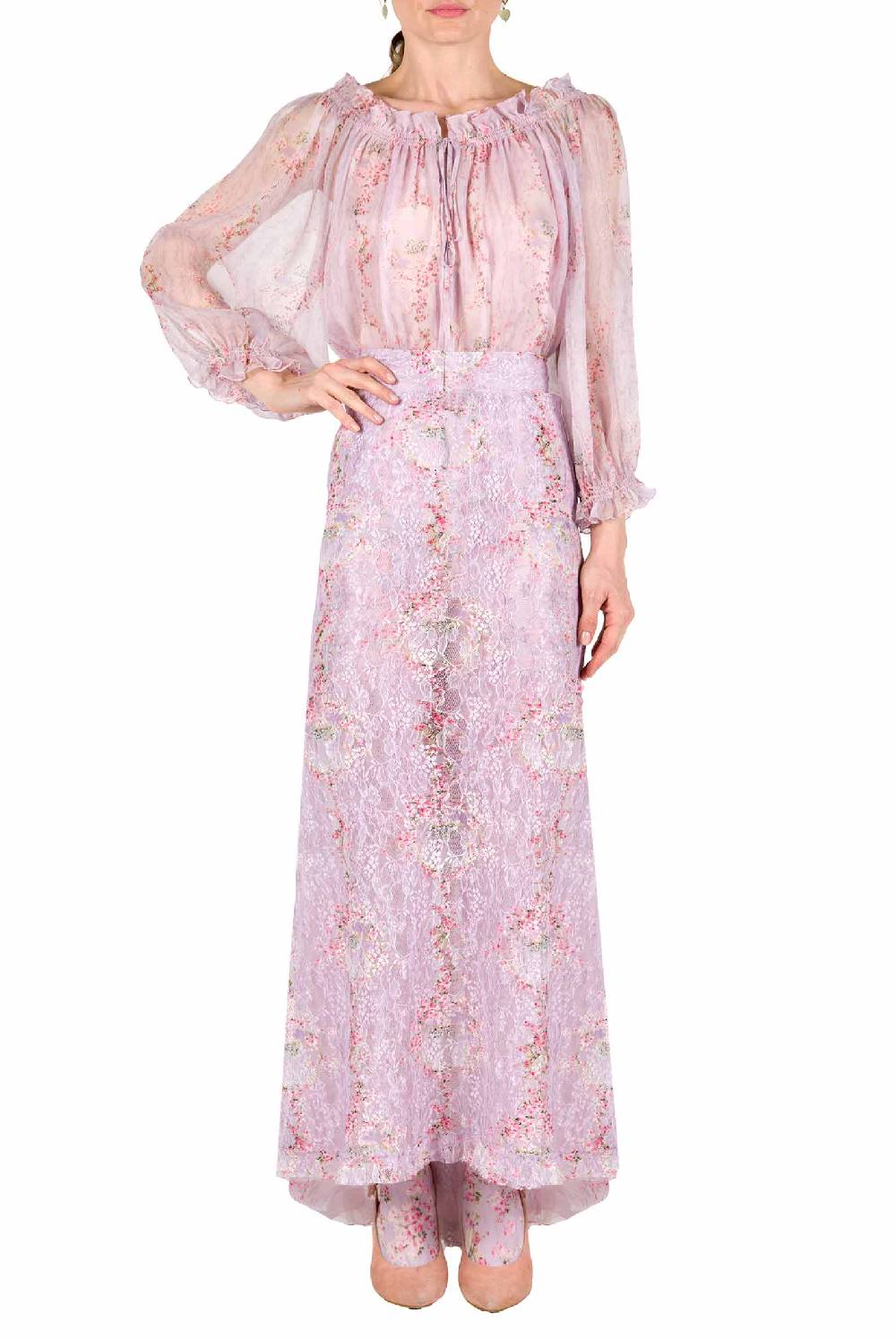 Luisa Beccaria Cerchio Di Pizzo Di Rose Gonna