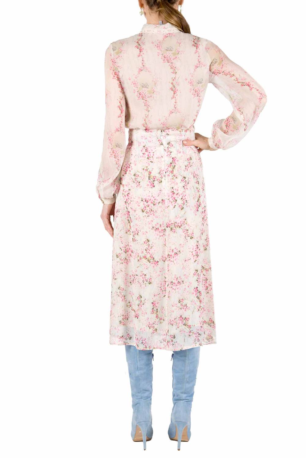 Luisa Beccaria Cerchio Di Rose Camicia In Chiffon