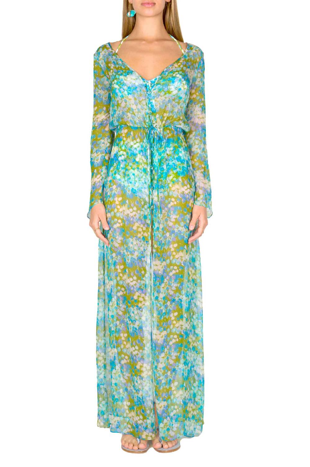 Luisa Beccaria Chemisier In Chiffon Monet