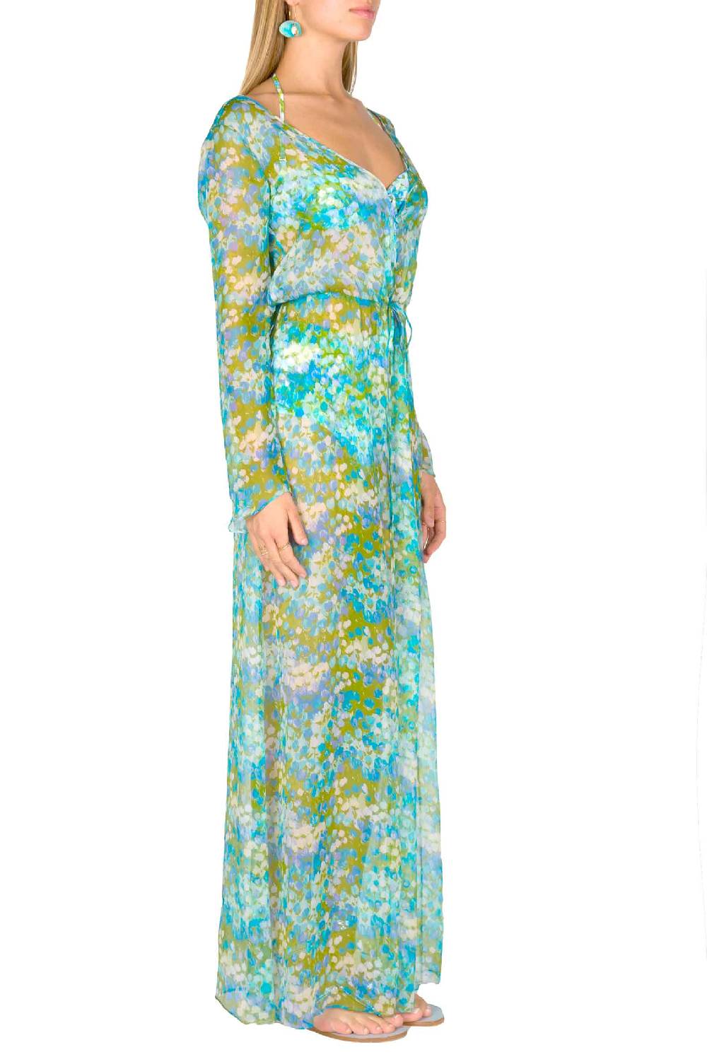 Luisa Beccaria Chemisier In Chiffon Monet