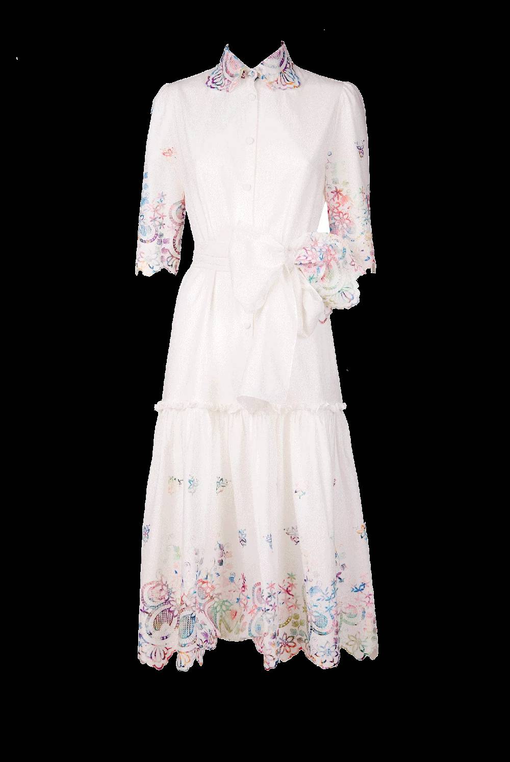 Luisa Beccaria Chemisier in cotone ricamato