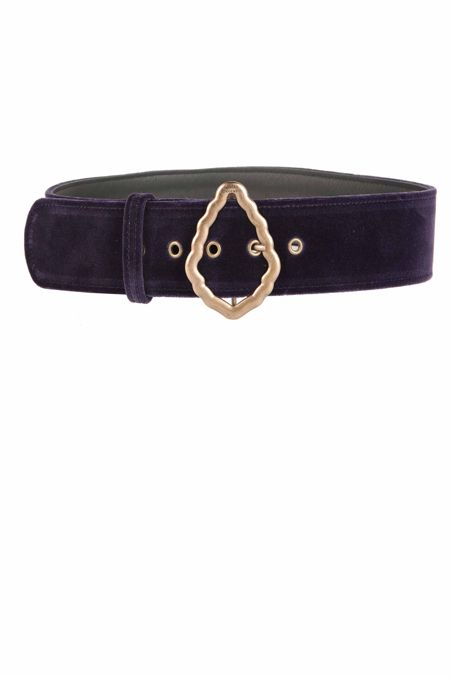 Luisa Beccaria Cintura in velluto prugna