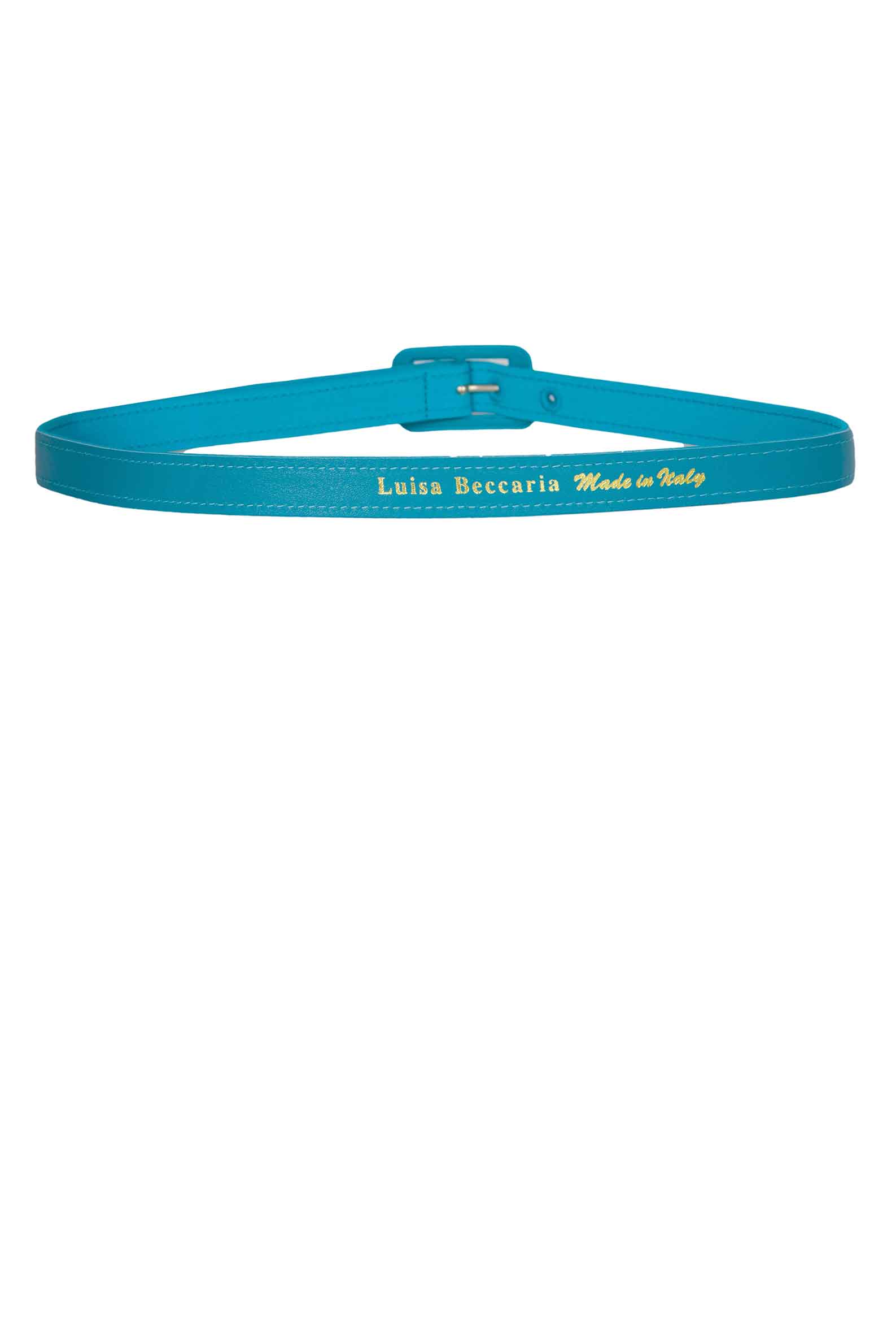 Luisa Beccaria Cintura Turchese In Raso Di Seta