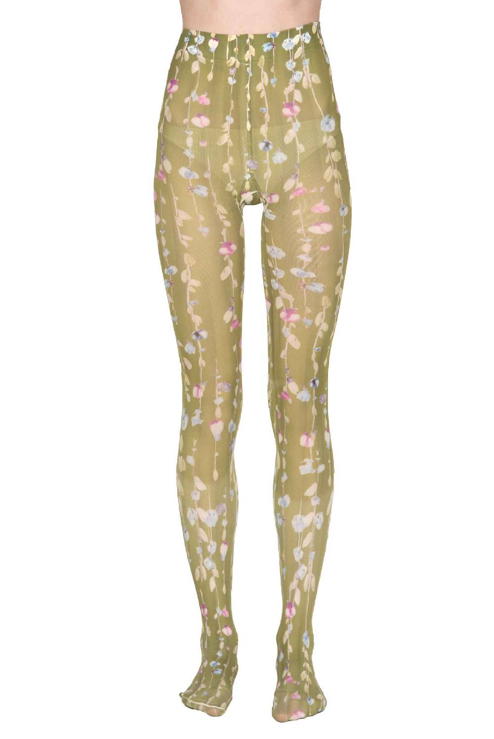Luisa Beccaria Collant Con Ghirlanda Di Fiori