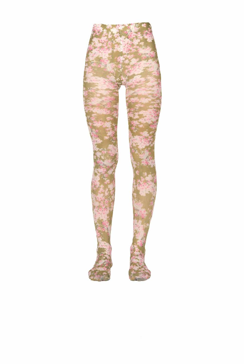 Luisa Beccaria Collant Jersey Rose Buds Verde