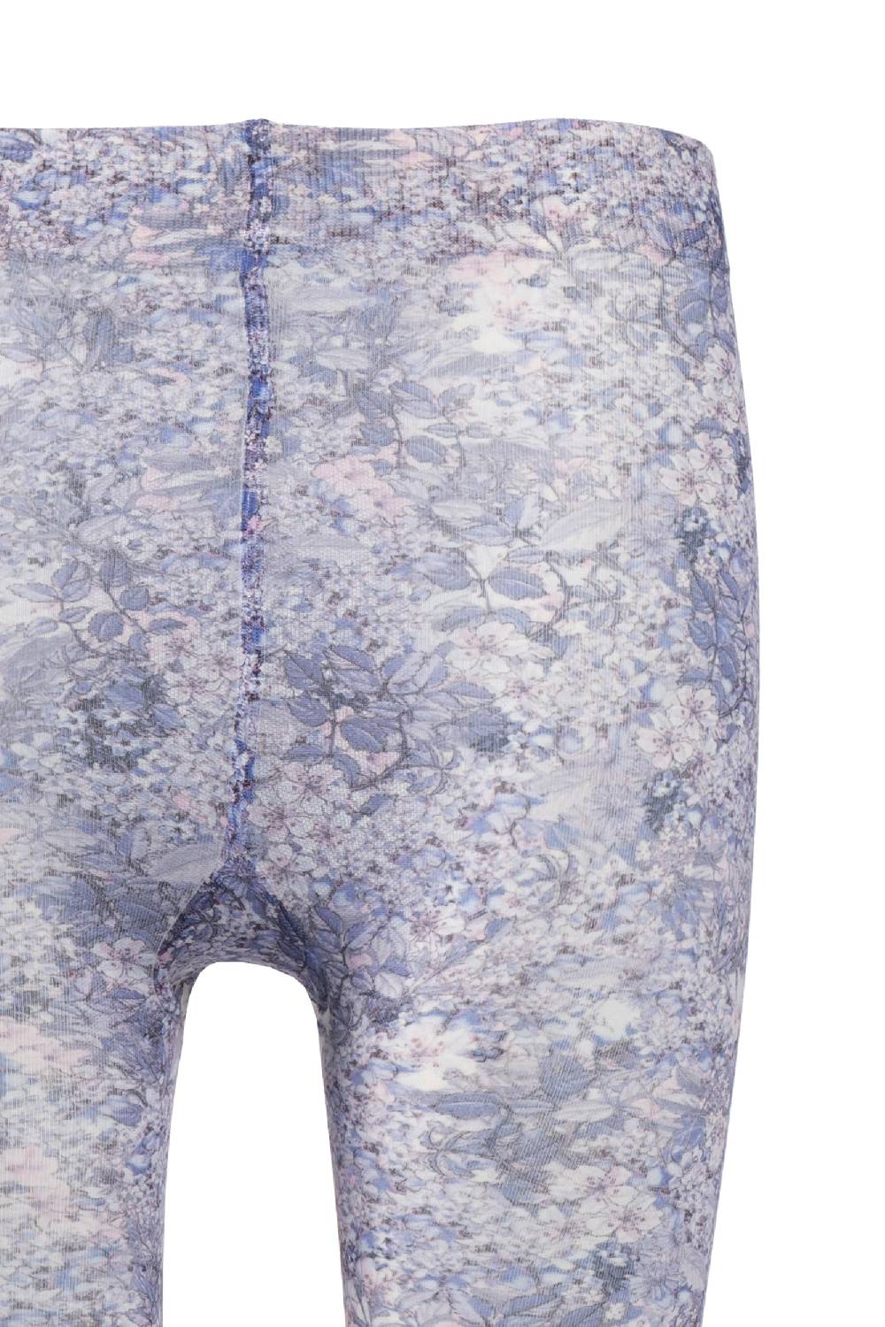 Luisa Beccaria Collant Stampa Micro Fiori Blu