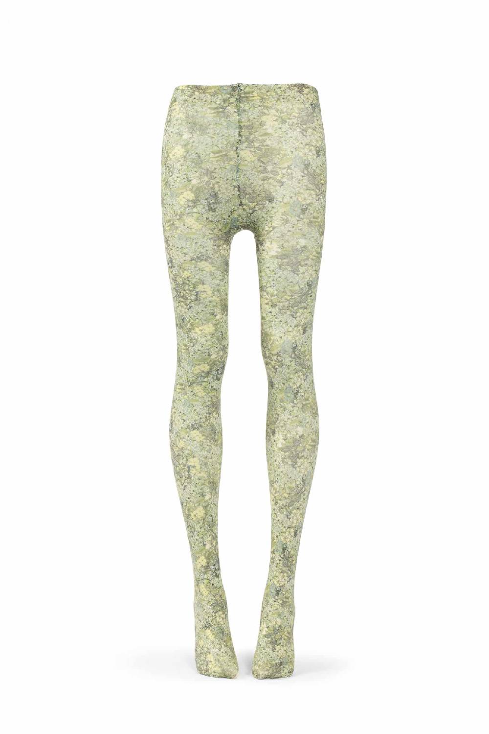 Luisa Beccaria Collant stampa micro fiori verdi