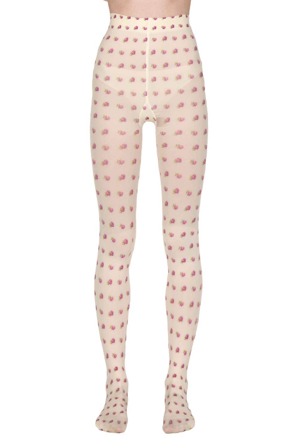 Luisa Beccaria Collant Vintage Buds Crema