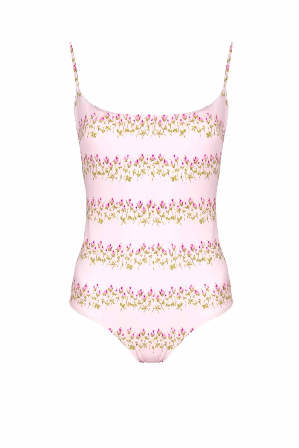 Luisa Beccaria Costume intero a righe fiorite rosa