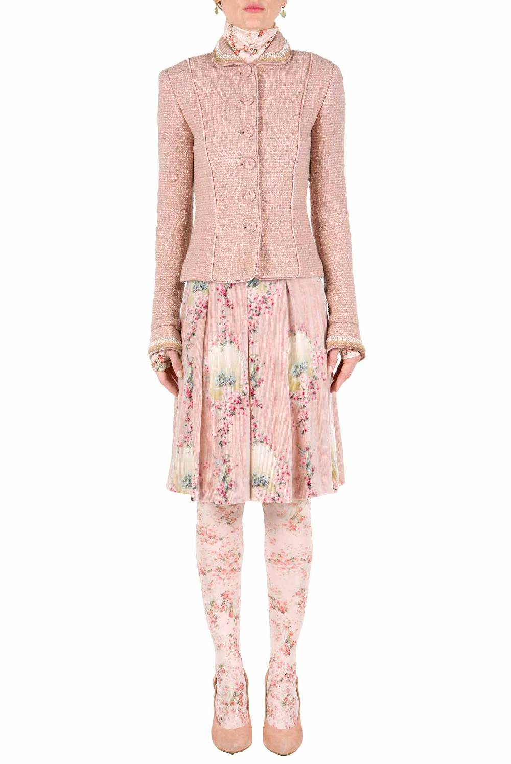 Luisa Beccaria Giacca Boucle Lurex Ricamata Perla