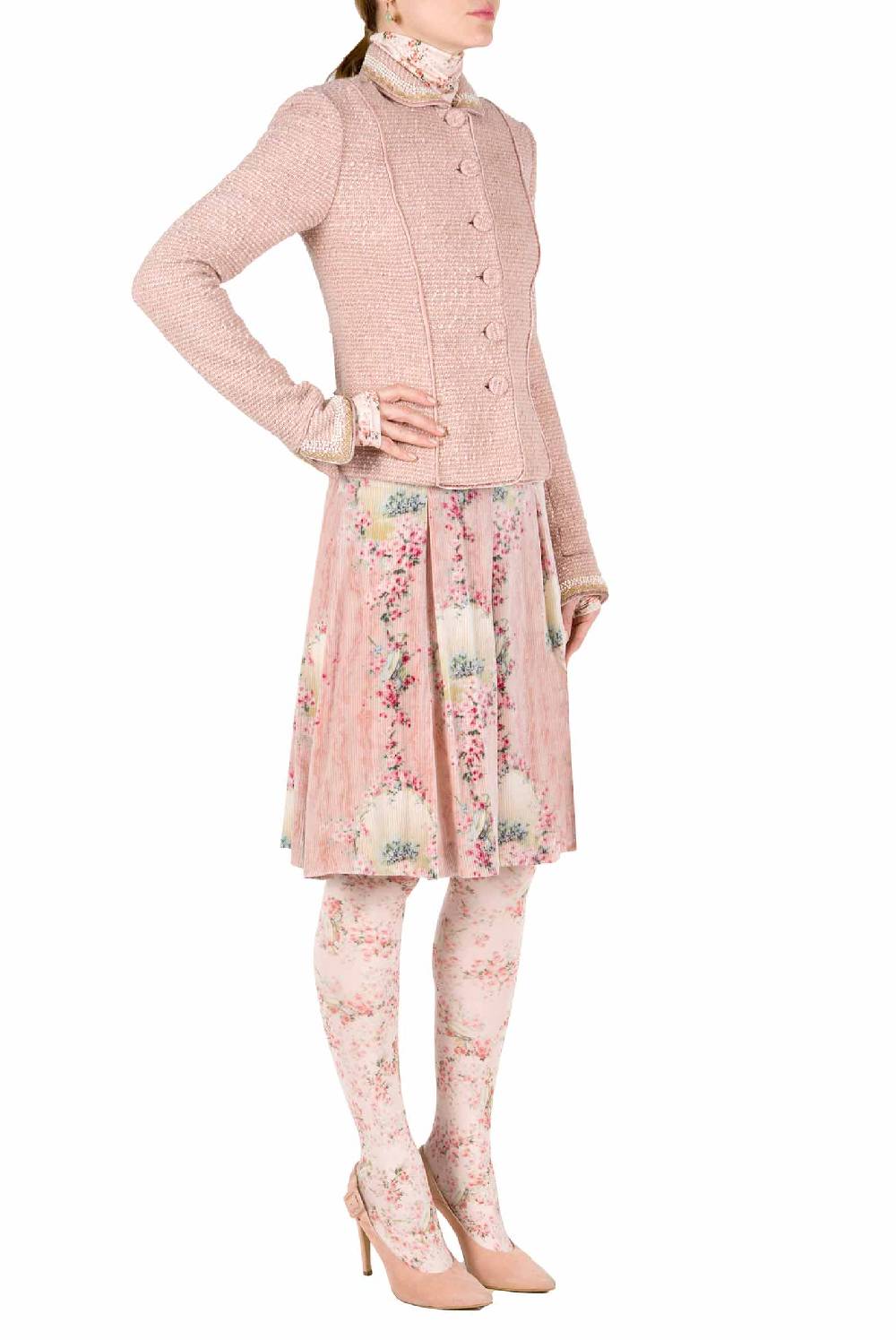 Luisa Beccaria Giacca Boucle Lurex Ricamata Perla