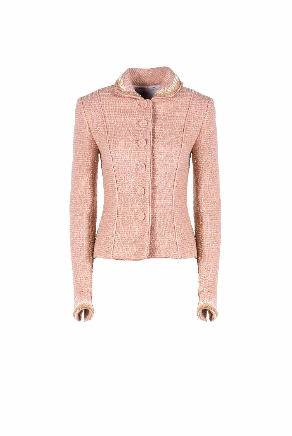 Luisa Beccaria Giacca Boucle Lurex Ricamata Perla