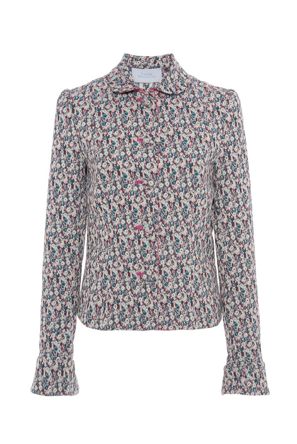 Luisa Beccaria Giacca in micro jacquard floreale