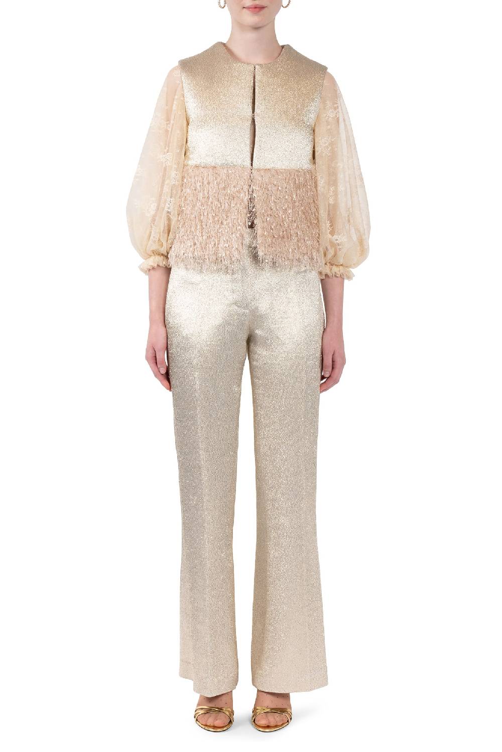 Luisa Beccaria Gilet Imbottito In Lana E Lurex