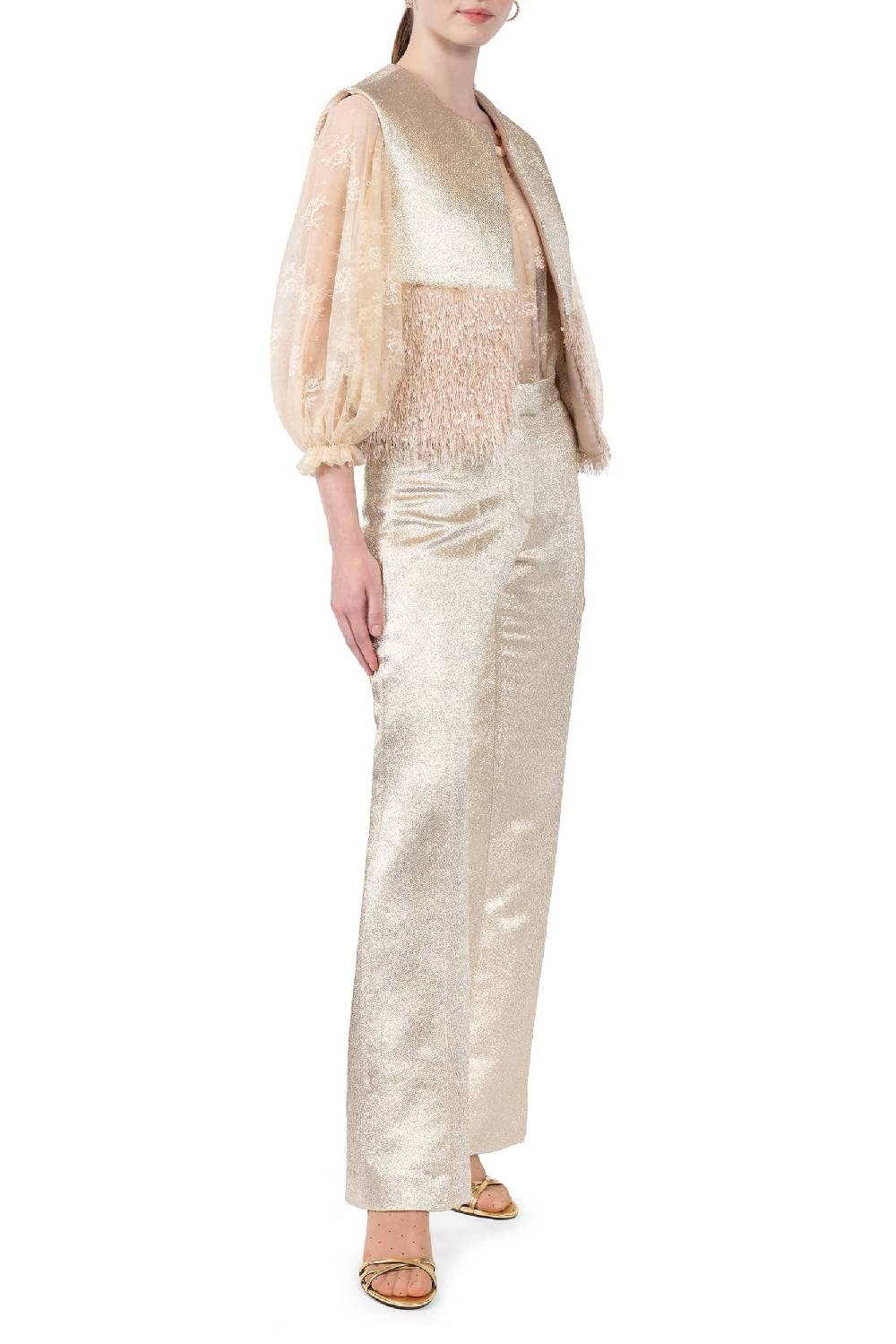 Luisa Beccaria Gilet Imbottito In Lana E Lurex