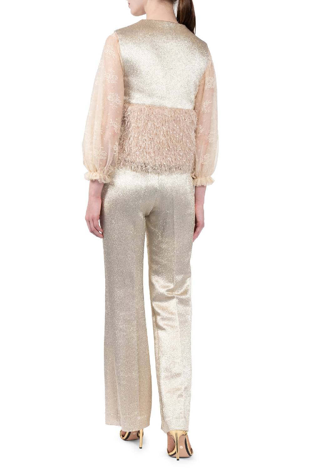 Luisa Beccaria Gilet Imbottito In Lana E Lurex