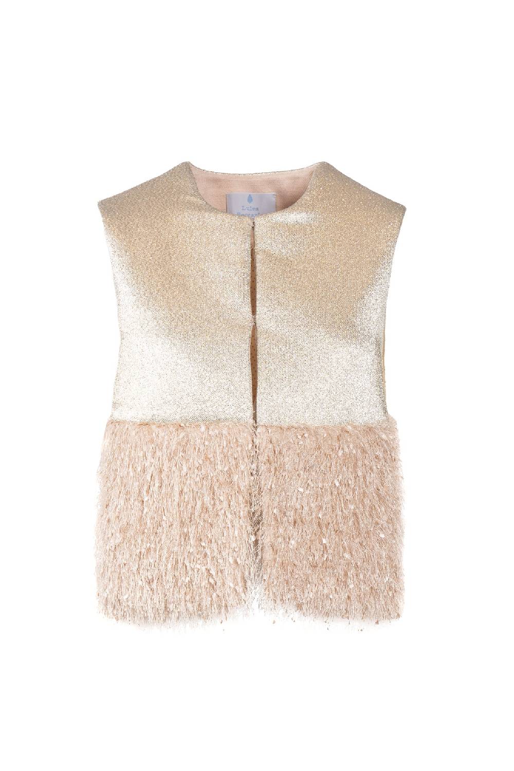 Luisa Beccaria Gilet imbottito in lana e lurex