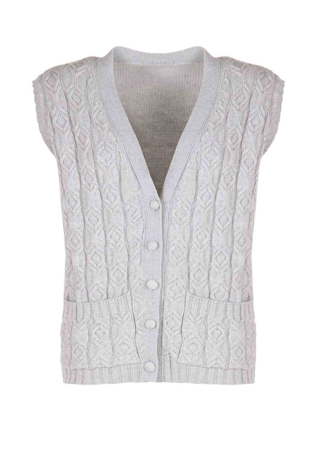 Luisa Beccaria Gilet Lana Ritorto Grigio