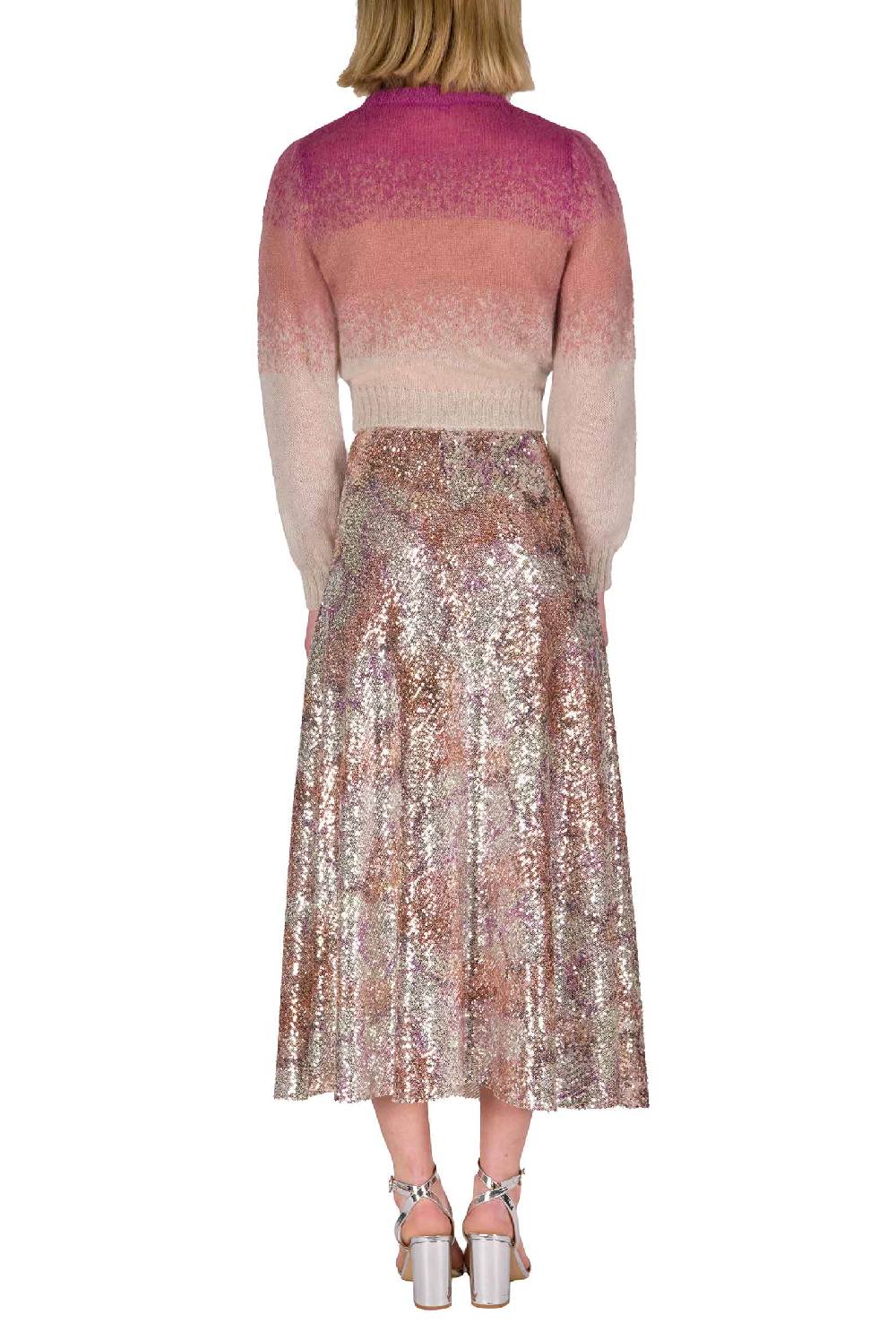 Luisa Beccaria Gonna Con Paillettes Marmorizzate