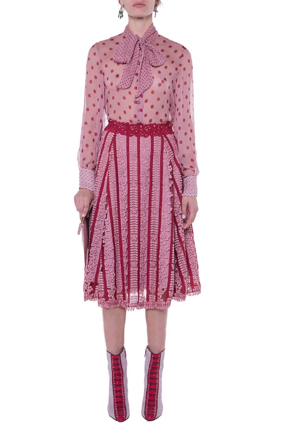 Luisa Beccaria Gonna Ricamata In Macramè