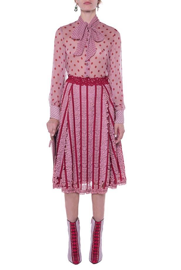 Luisa Beccaria Gonna ricamata in macramè