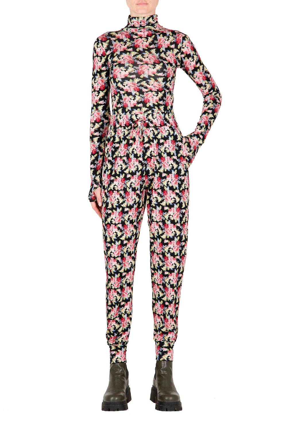 Luisa Beccaria Leggings Neri Floreali