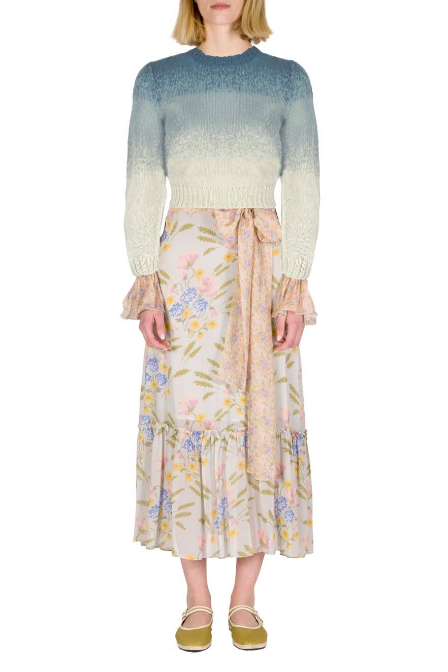 Luisa Beccaria Maglia Mohair Blu Sfumato