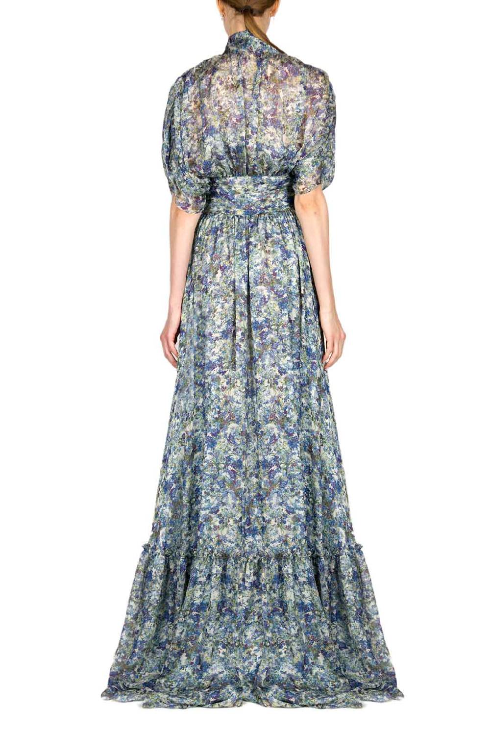 Luisa Beccaria Maxi Abito In Chiffon Stampato