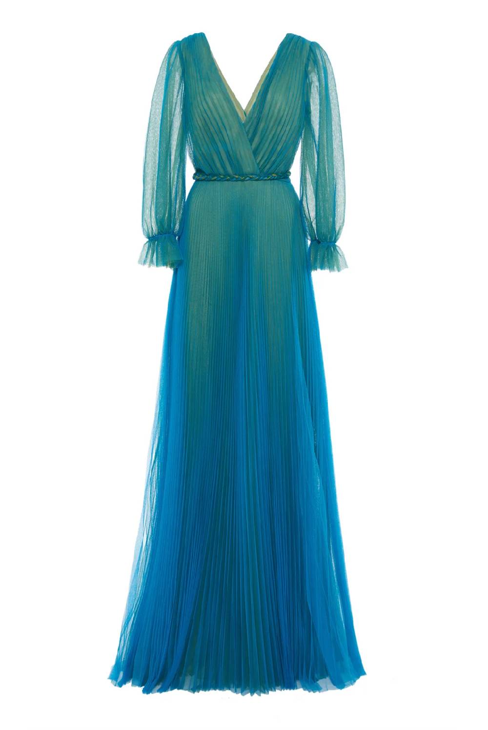 Luisa Beccaria Maxi abito in tulle plissettato