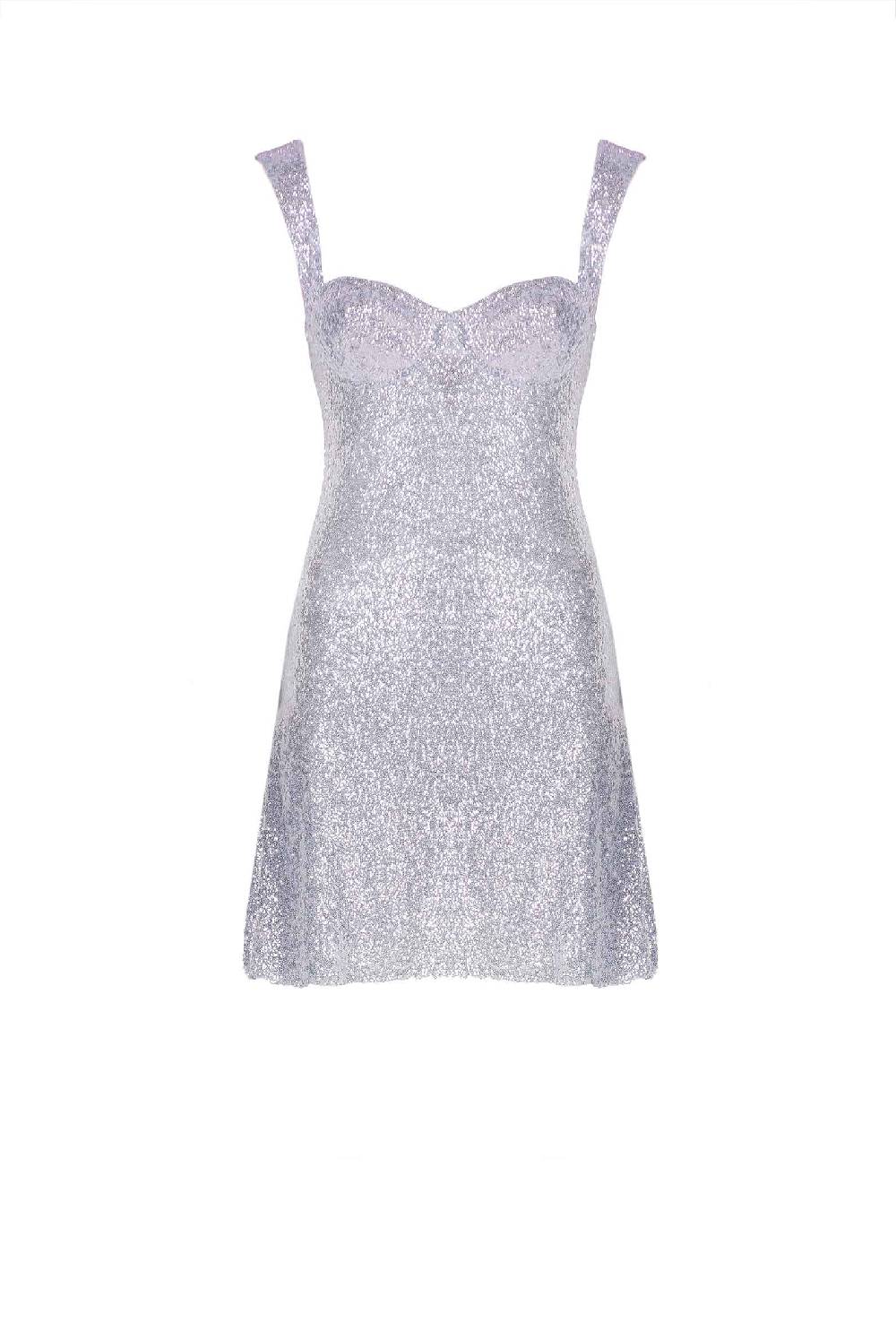Luisa Beccaria Mini abito bustier con paillettes
