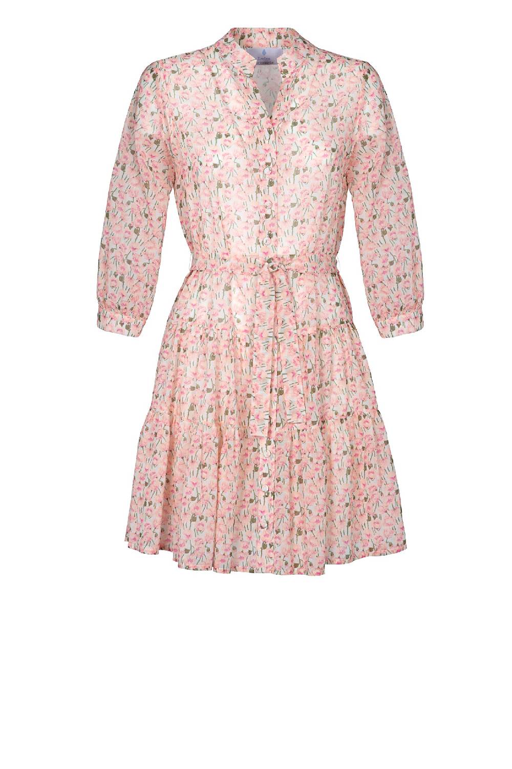 Luisa Beccaria Mini abito rosa Papaveri in cotone