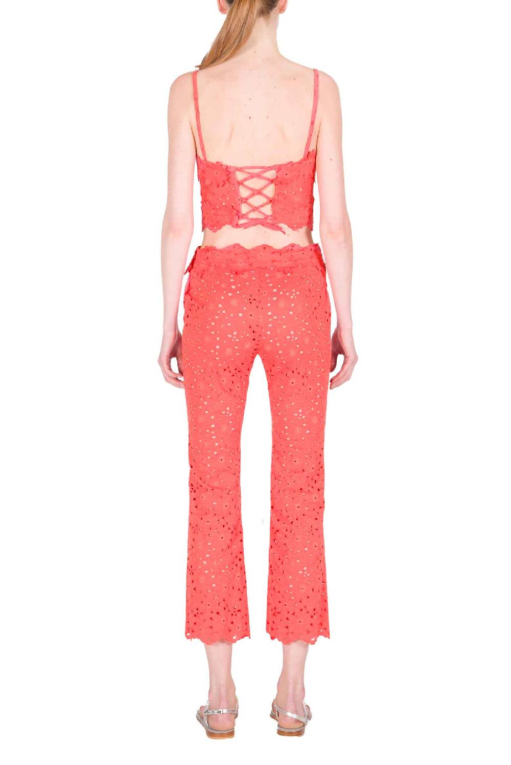 Luisa Beccaria Pantaloni Capri In Pizzo Floreale