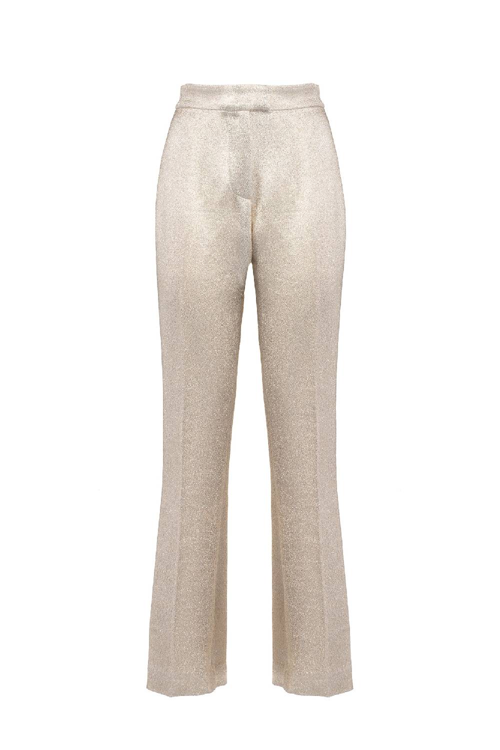 Luisa Beccaria Pantaloni in lana lurex con frange