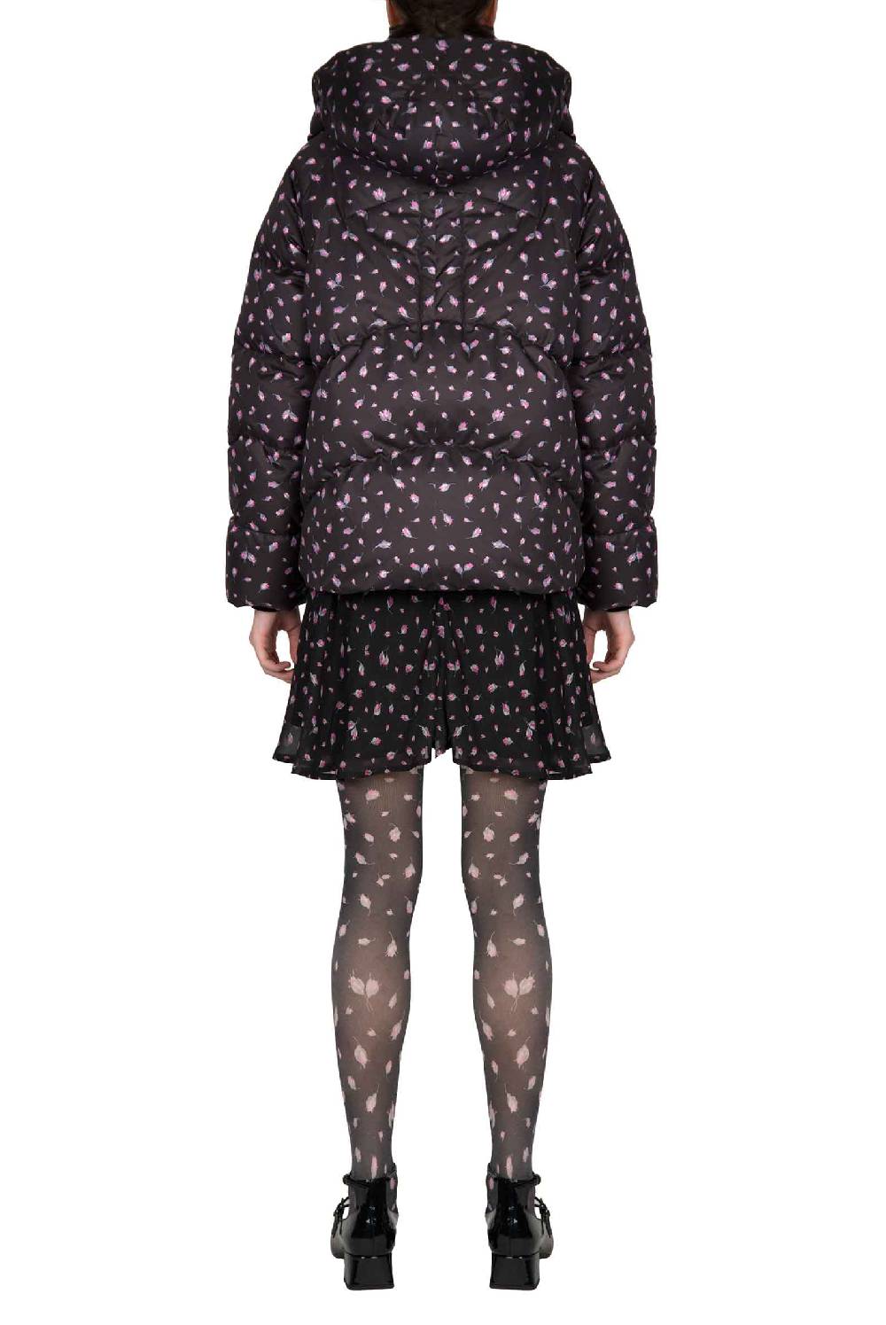 Luisa Beccaria Piumino Stampato Winter Garden Nero