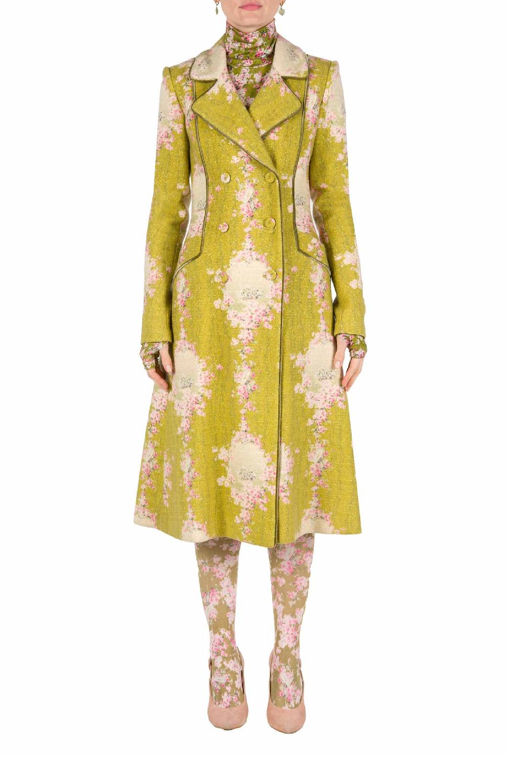 Luisa Beccaria Redingote In Lana Con Lurex