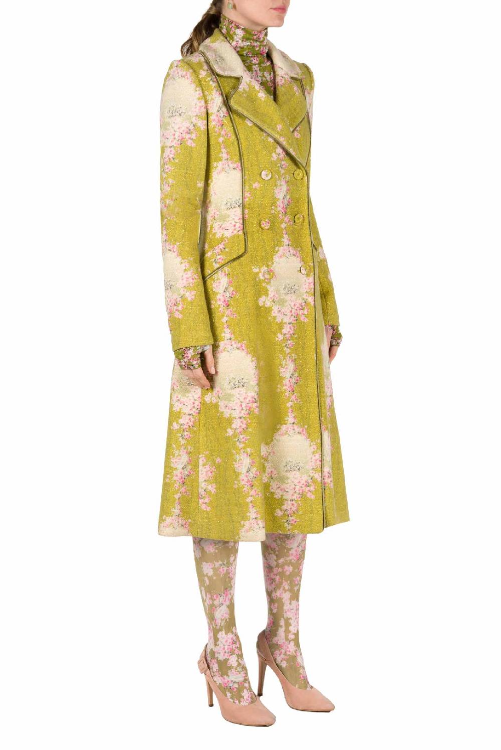 Luisa Beccaria Redingote In Lana Con Lurex