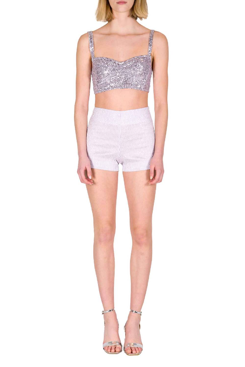 Luisa Beccaria Reggiseno Con Paillettes Lilla